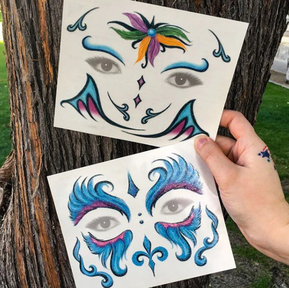 Mardi Gras Glitter Face Tattoo - Image 4