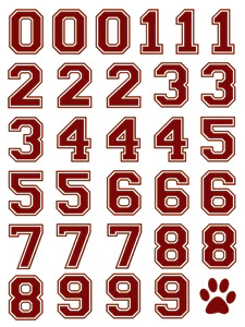 Maroon Sports Numbers Tattoos