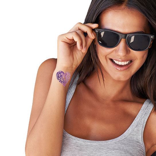 Metallic Purple Heart Tattoo - Image 2