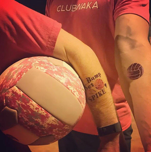 Metallic Volleyball Tattoo - Image 3