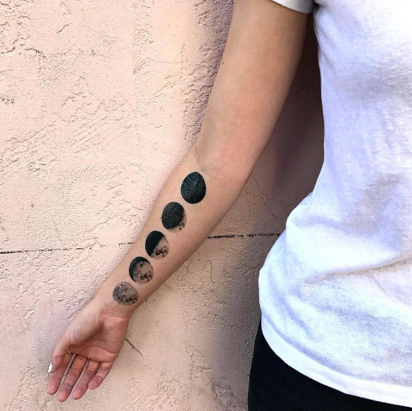 Moon Phases Tattoos (10 Tattoos) - Image 3
