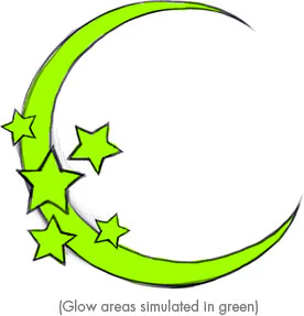 Moon & Stars - Glow Tattoo
