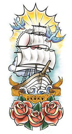 Nautical Sailboat Sleeve Tattoo