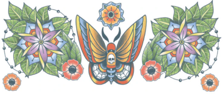 Neck Tattoos Moth- Tinsley Transfers