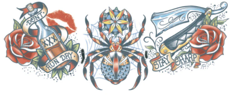 Neck Tattoos Spider - Tinsley Transfers - Image 2