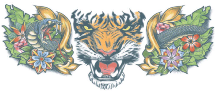Neck Tattoos Tiger - Tinsley Transfers - Image 2