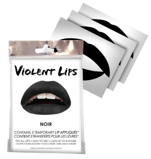 Noir Violent Lips (3 Lip Tattoo Sets)