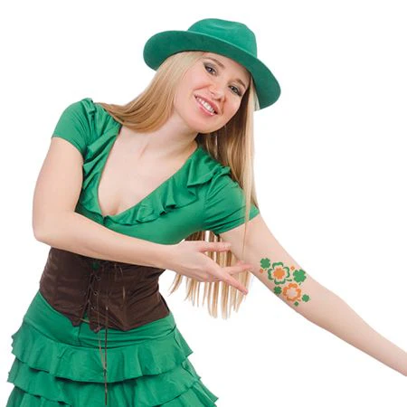 Orange & Green Clovers Tattoo - Image 2