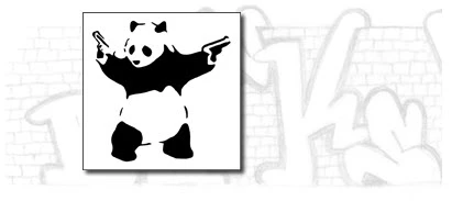 Panda With Guns - Banksy Tattoo - Image 4