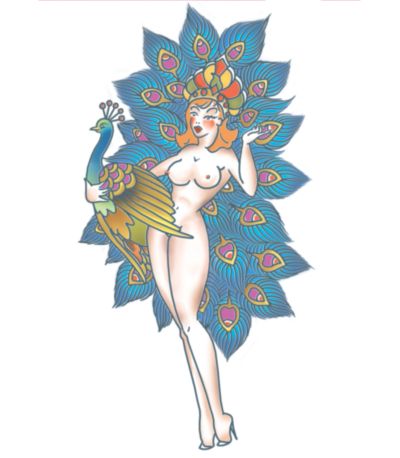 Peacock Pinup Tattoo
