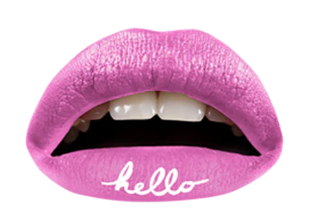 Pink "Hello" Violent Lips (3 Lip Tattoo Sets) - Image 2