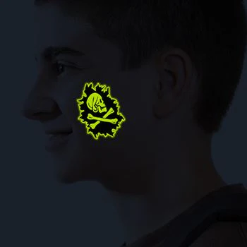 Pirate Skull & Flag Glow In The Dark Tattoos - Image 3