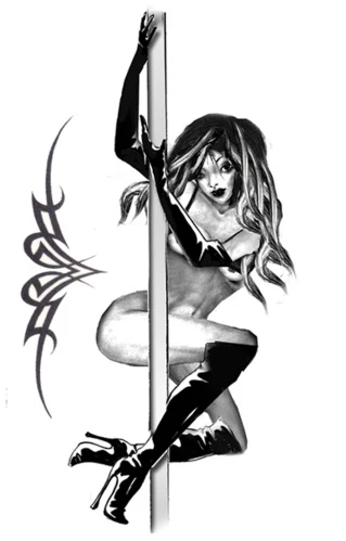 Pole Dance Pin-Up Tattoo
