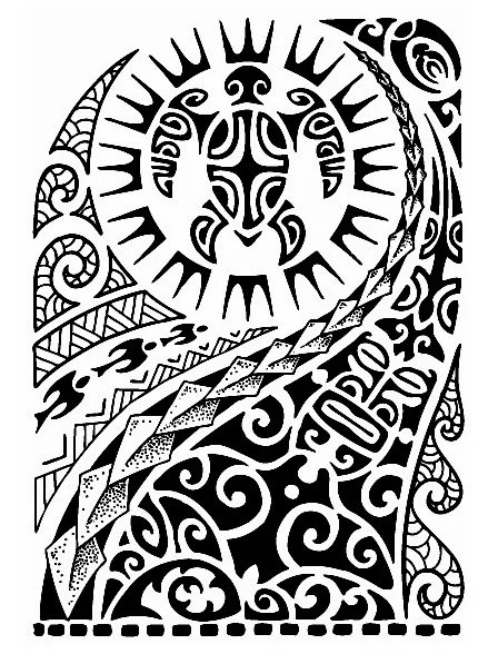 Polynesian Turtle Tattoo Sleeve