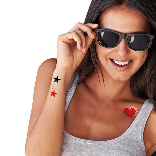Prismfoil Heart And Stars Tattoos - Image 2