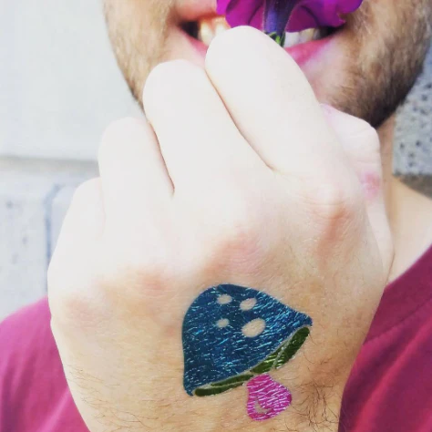 Prismfoil Mushroom Tattoo - Image 3