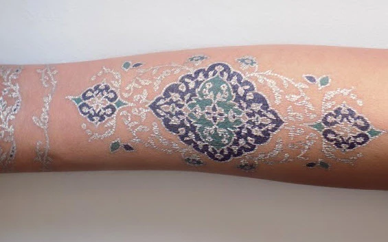 PrismFoil Teal & Silver Bracelet Tattoos (4 Tattoos) - Image 5