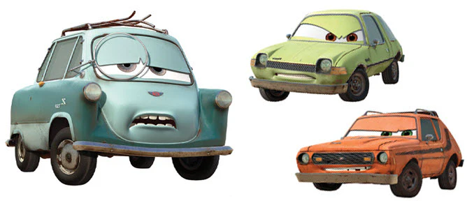Professor Z, Acer and Grem - Cars 2 Tattoos