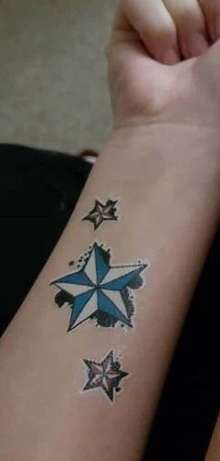 Punk Skull & Stars Glow In The Dark Tattoos - Image 2