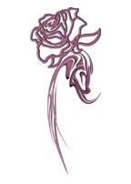 Purple Tribal Rose Tattoo