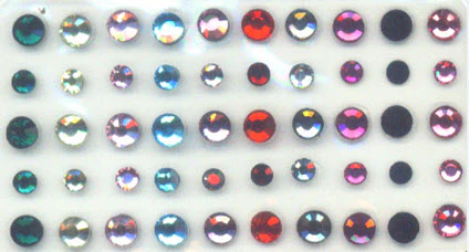 Rainbow Colors Body Gem Stones (50 Body Crystals)