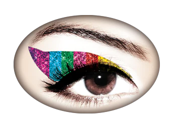 Rainbow Glitteratti Violent Eyes (8 Eye Tattoos)