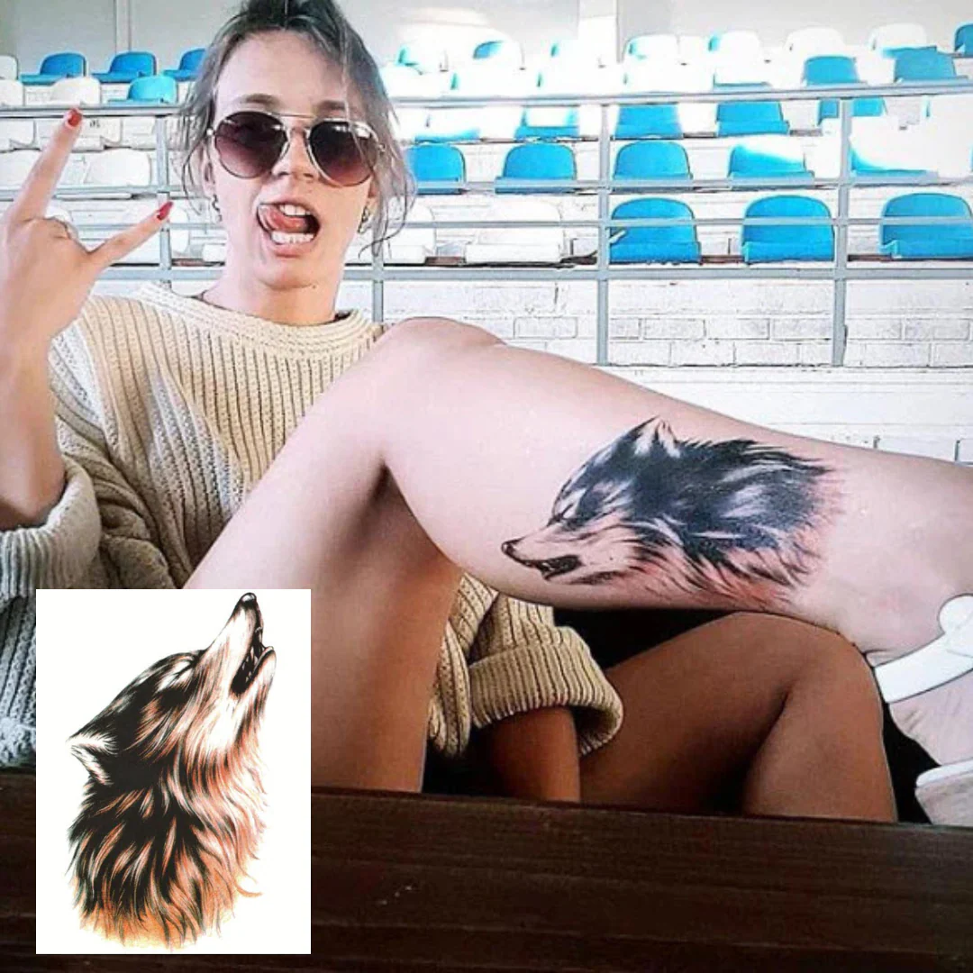 Realistic Howling Wolf Tattoo