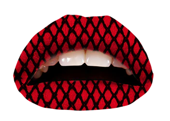 Red Fishnet Violent Lips