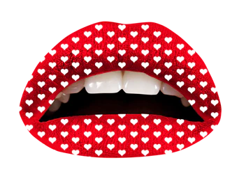 Red Hearts Violent Lips (3 Lip Tattoo Sets) - Image 3