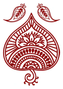 Red Henna Leaves Tattoo