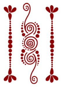 Red Henna Swirls Tattoo