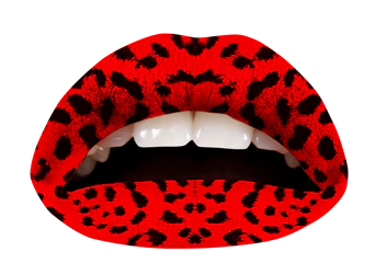 Red Leopard Violent Lips (3 Lip Tattoo Sets) - Image 3