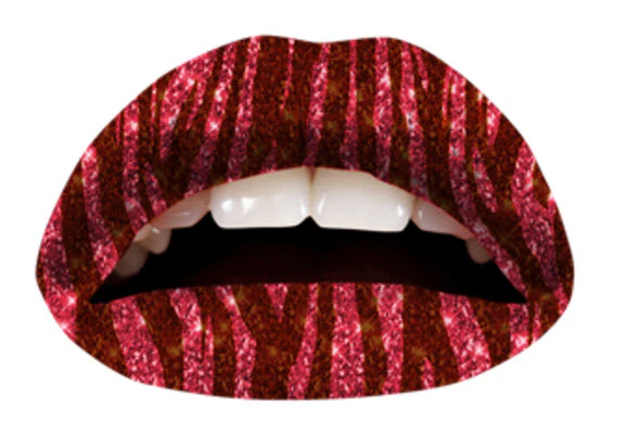 Red Zebra Glitteratti Violent Lips (3 Lip Tattoo Sets) - Image 2