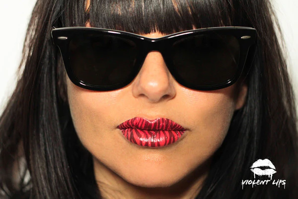 Red Zebra Violent Lips (3 Lip Tattoo Sets) - Image 2