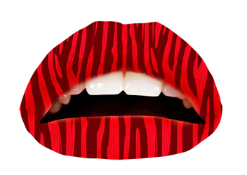 Red Zebra Violent Lips (3 Lip Tattoo Sets) - Image 3