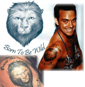 Robbie Williams - Large Lion Tattoo - Image 2