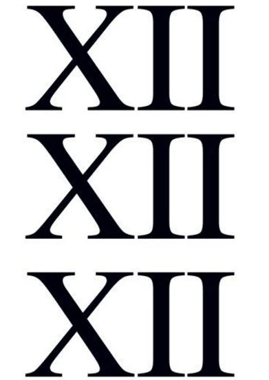Roman Numeral 12 (Twelve) Tattoo (3 tattoos)
