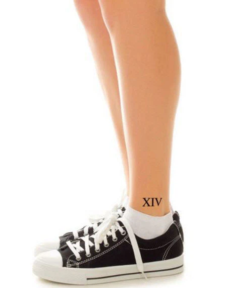 Roman Numeral 14 (Fourteen) Tattoo (3 tattoos) - Image 3