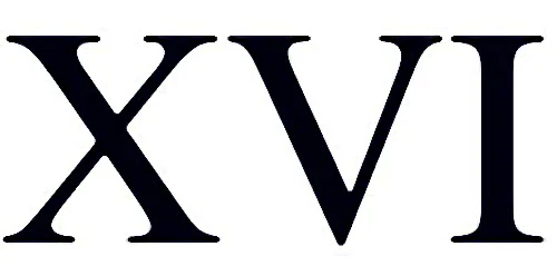 Roman Numeral 16 (Sixteen) Tattoo (3 tattoos) - Image 2