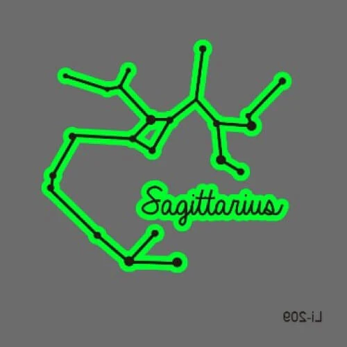 Sagittarius Constellation Glow Temporary Tattoo