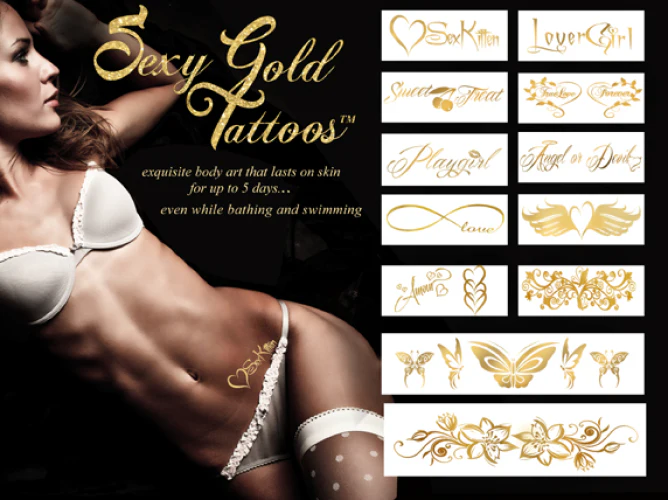 Sexy Golden Tattoos (12 different tattoos)