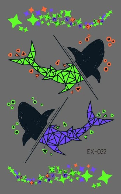 Shark Glow Temporary Tattoos - Image 2