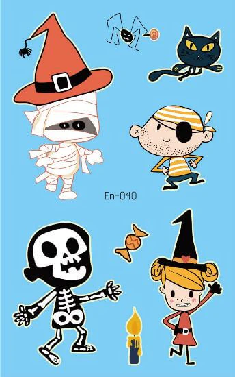 Silly Friends Glow in the Dark Halloween Fake Tattoo