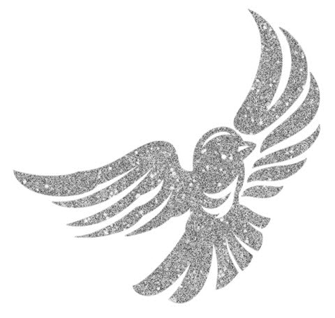 Silver Bird Glitter Tattoo