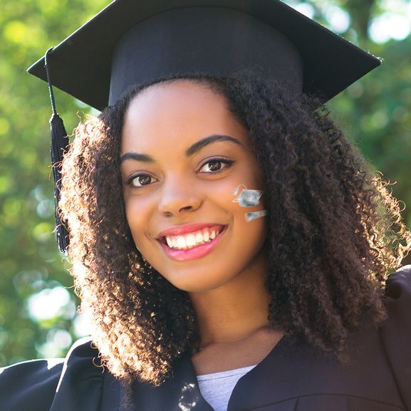 Silver Graduation Cap PrismFoil Tattoo - Image 2