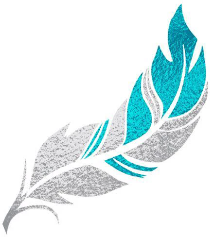 Silver & Teal Feather Prismfoil Tattoo