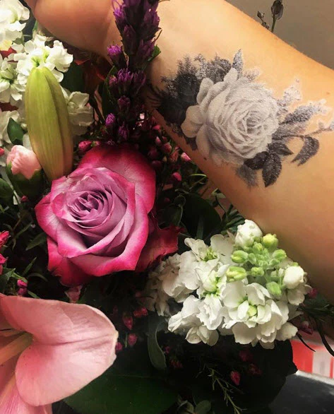 Single Peony Rose Tattoo - Image 3