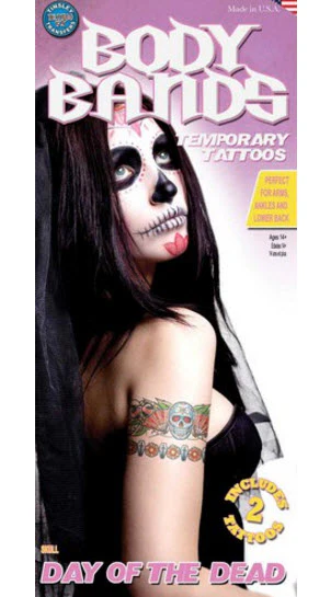 Skull - Day Of The Dead Body Bands (2 Tattoos) - Image 2