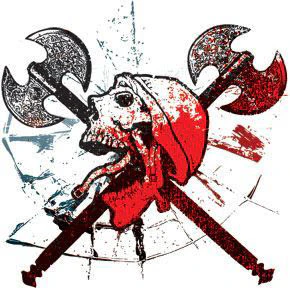 Skull & Dual Axes Tattoo