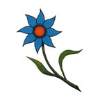 Small Blue Flower Tattoo